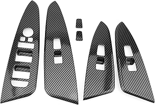 FUEISOF For Kia Sportage NQ5 2021-2025 ABS Window Regulator Switch Cover Trim Switch Button Panel Accessories (Carbon Fibre Black ABS)