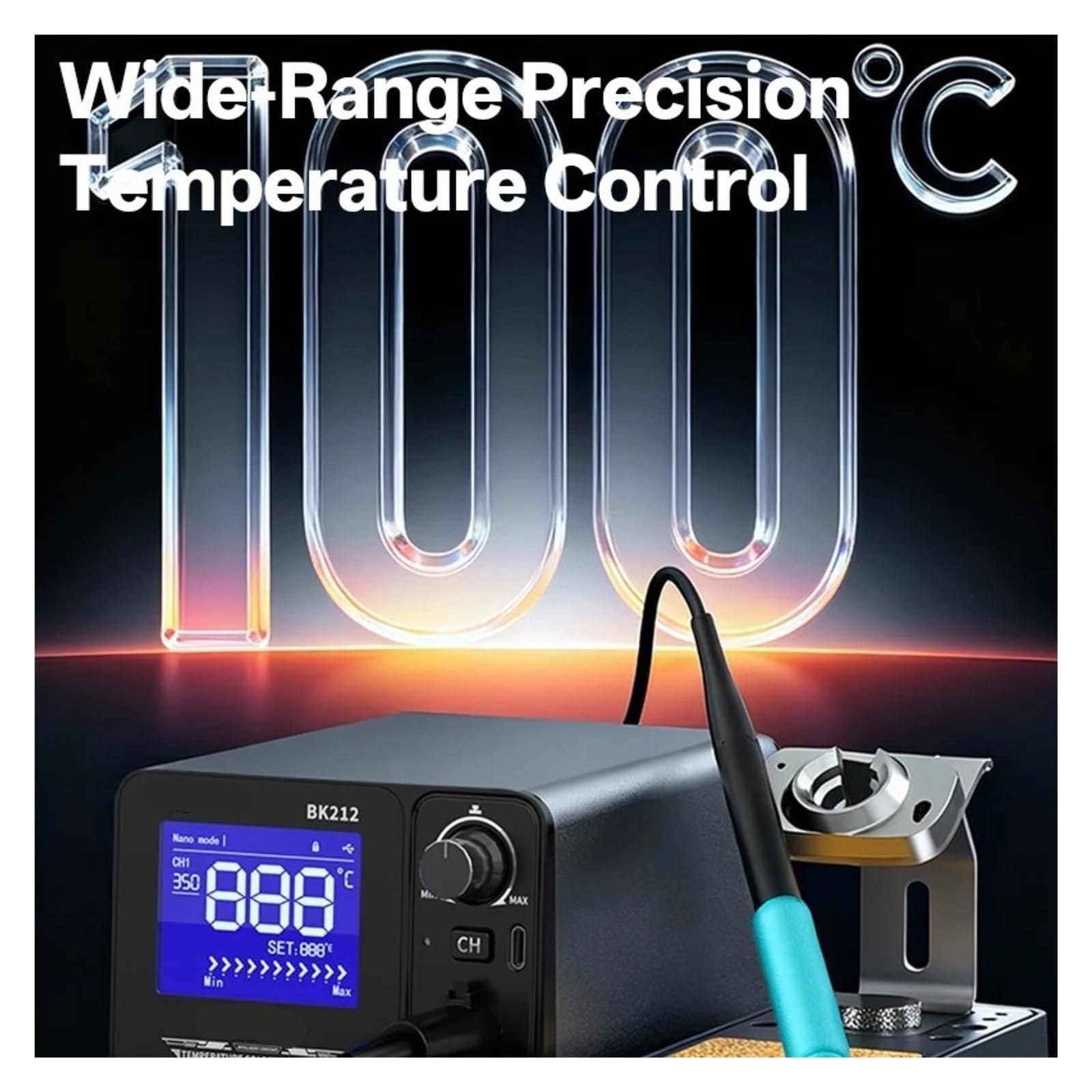 Stazione di saldatura, Stazione di saldatura Smart SMD BK212, kit ferro regolabile da 180 W compatibile con l'elemento riscaldante C245