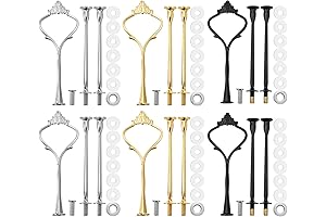 6 Set Hardware for Cake Stand Mold Crown, 3 Tier Fittings Holder for Resin Crafts