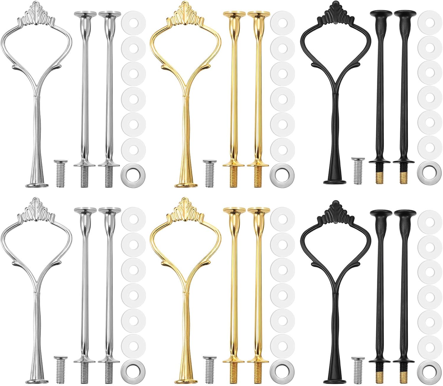 6 Set Hardware Fittings for Cake Stand Mold Crown 3 Tier