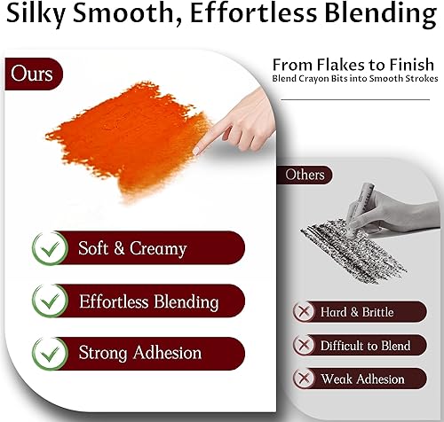 Miniatura 3 de Juego de 6 pasteles al óleo jumbo (0.551 x 3.307 in), pasteles suaves al óleo con colores vibrantes, gran mezcla y capas, crayones pastel para