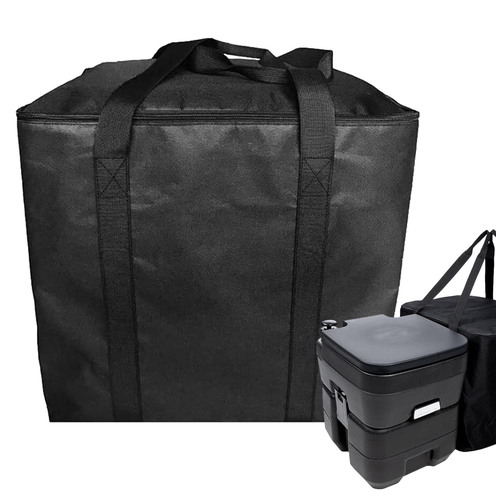 Zuasdvnk Borsa portatile da campeggio per WC da 5,3 galloni, copertura per WC, borsa per trasporto per WC portatile per campeggio, roulotte, camper