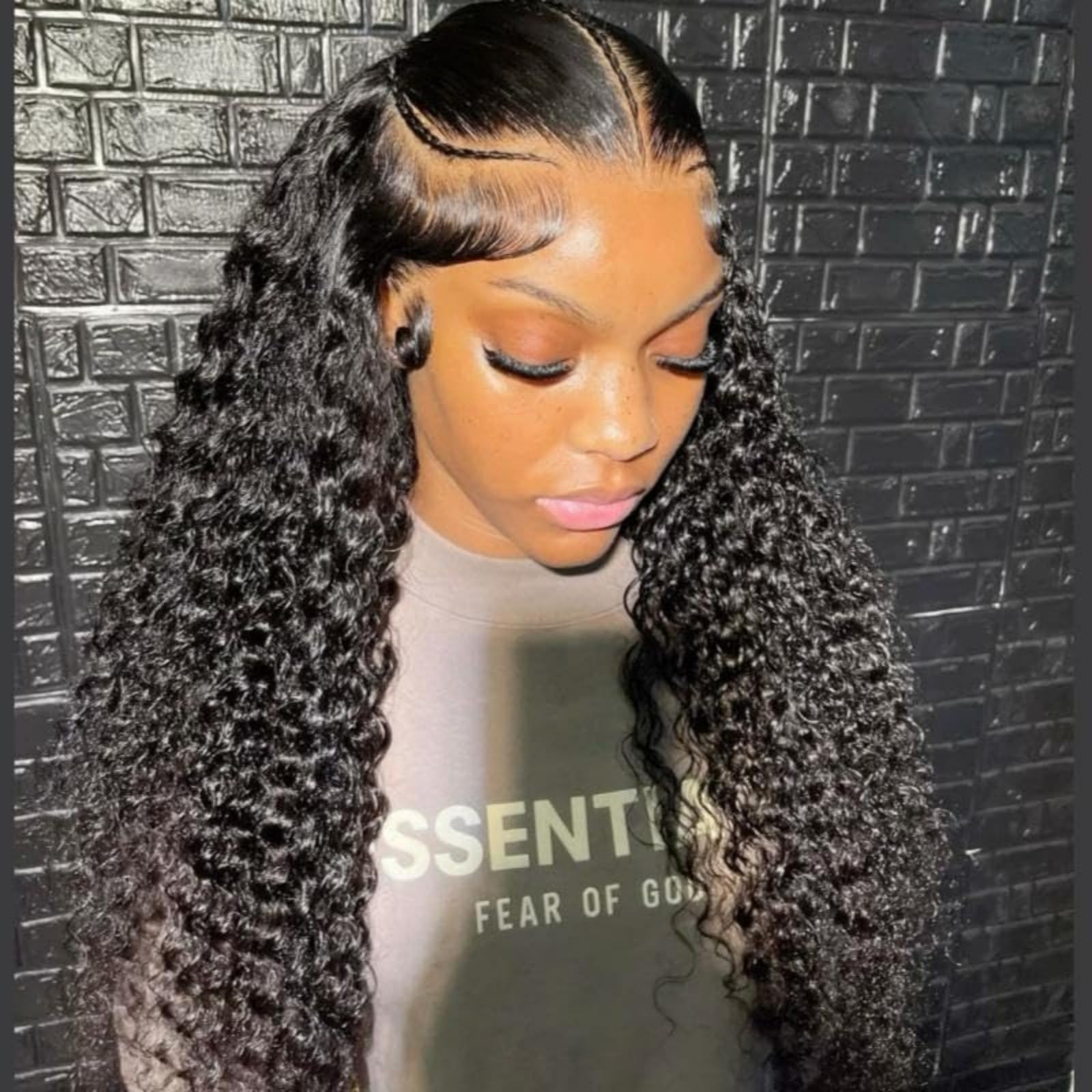 Ali Pearl Wig Pre Braided Glueless Wig Water Wave Lace Front Wigs Human Hair 13x4 Water Wave Braided Glueless Wigs Human Hair Pre Plucked Pre Cut For