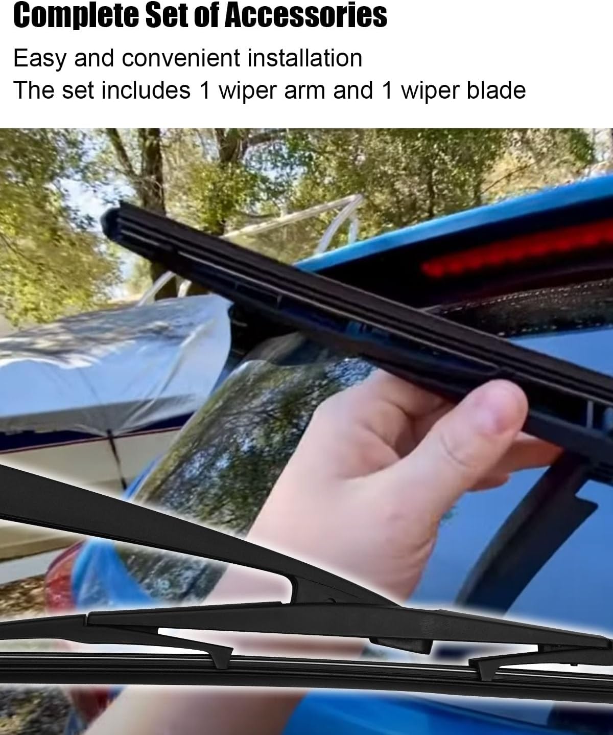Rear Windshield Wipers Blade Arm Set Fit for Subaru Outback 2021 2022 2023, Replacement Rear Window Wiper Blade with Arm Replace 86532AN08A 86542AN08A 86548AN08A 86538AG05A