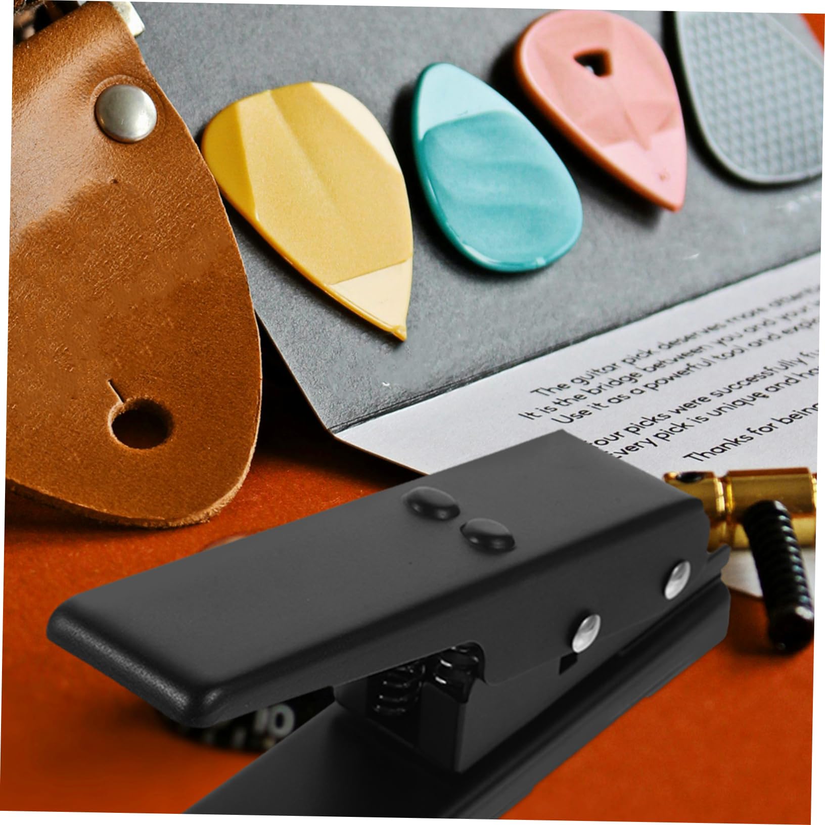 Plettro per Chitarra Nero in Ferro, Strumento per Taglio | Creazione Personalizzata del Plettro, Accessorio Materiale Incluso, per Plettri e Bassi