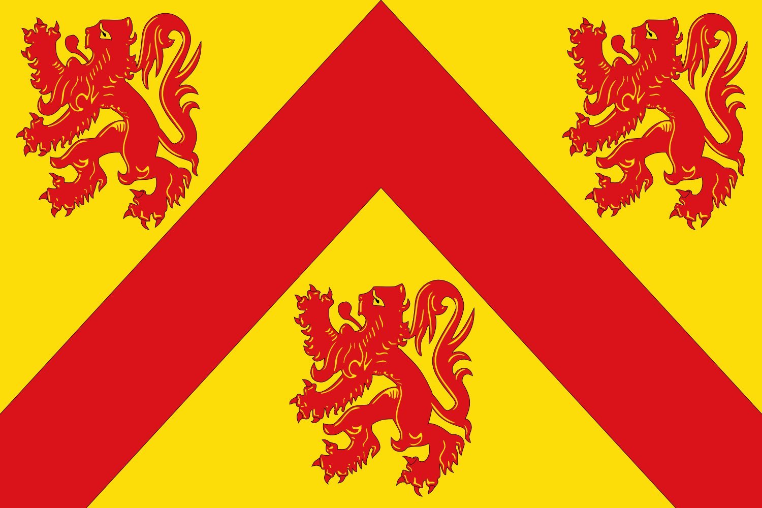 Drapeau de Zoersel grand modèle en textile premium aux finitions héraldiques