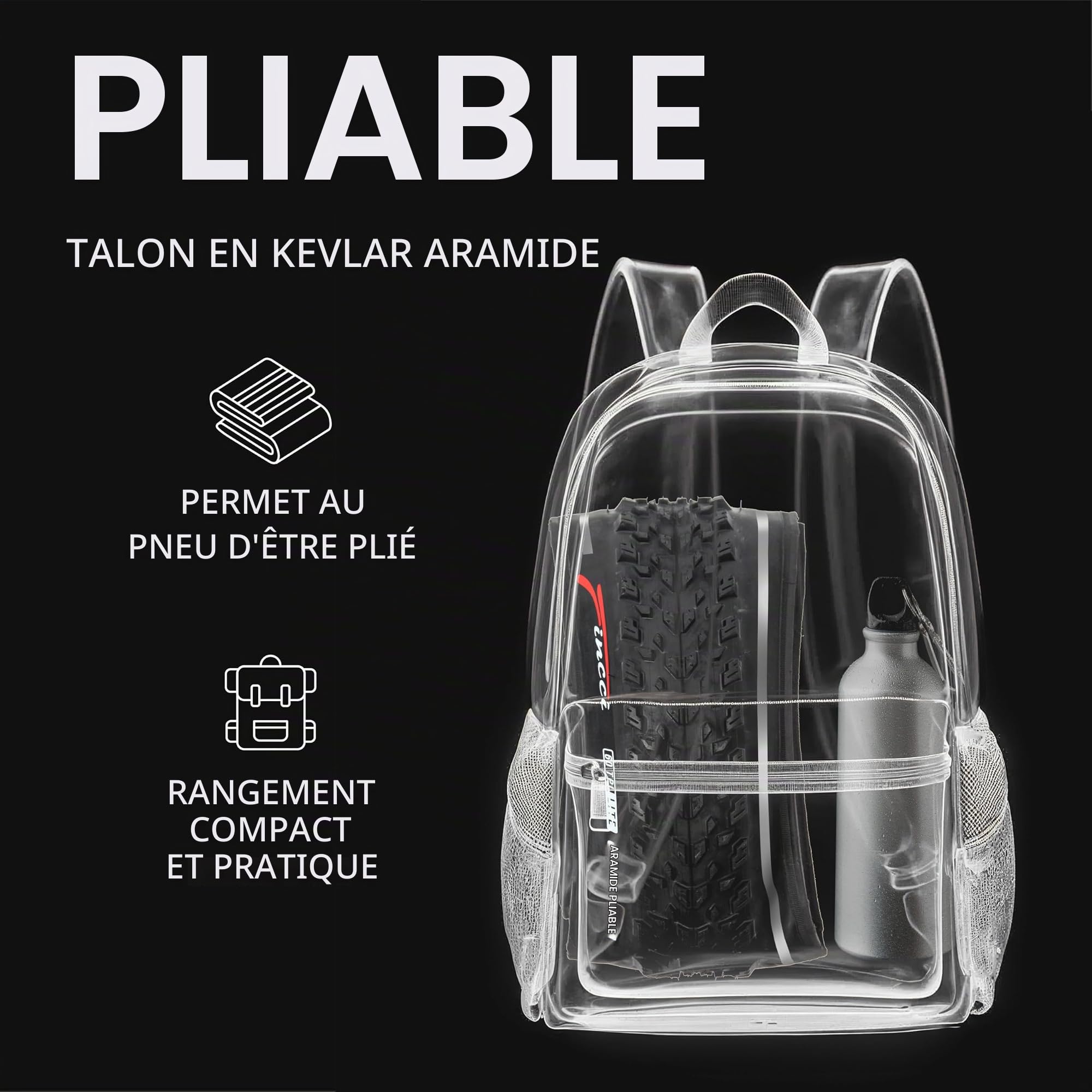 Fincci Oncamp Pneu 27.5 x 2.10 Pouces - Paire Pliable Réfléchissant Pneus 27.5 pour VTT, Mountain Bike, Montagne Vélo, Velo de Course, e Bicyclette - Un Paquet de 2 Bike Tires 27.5"