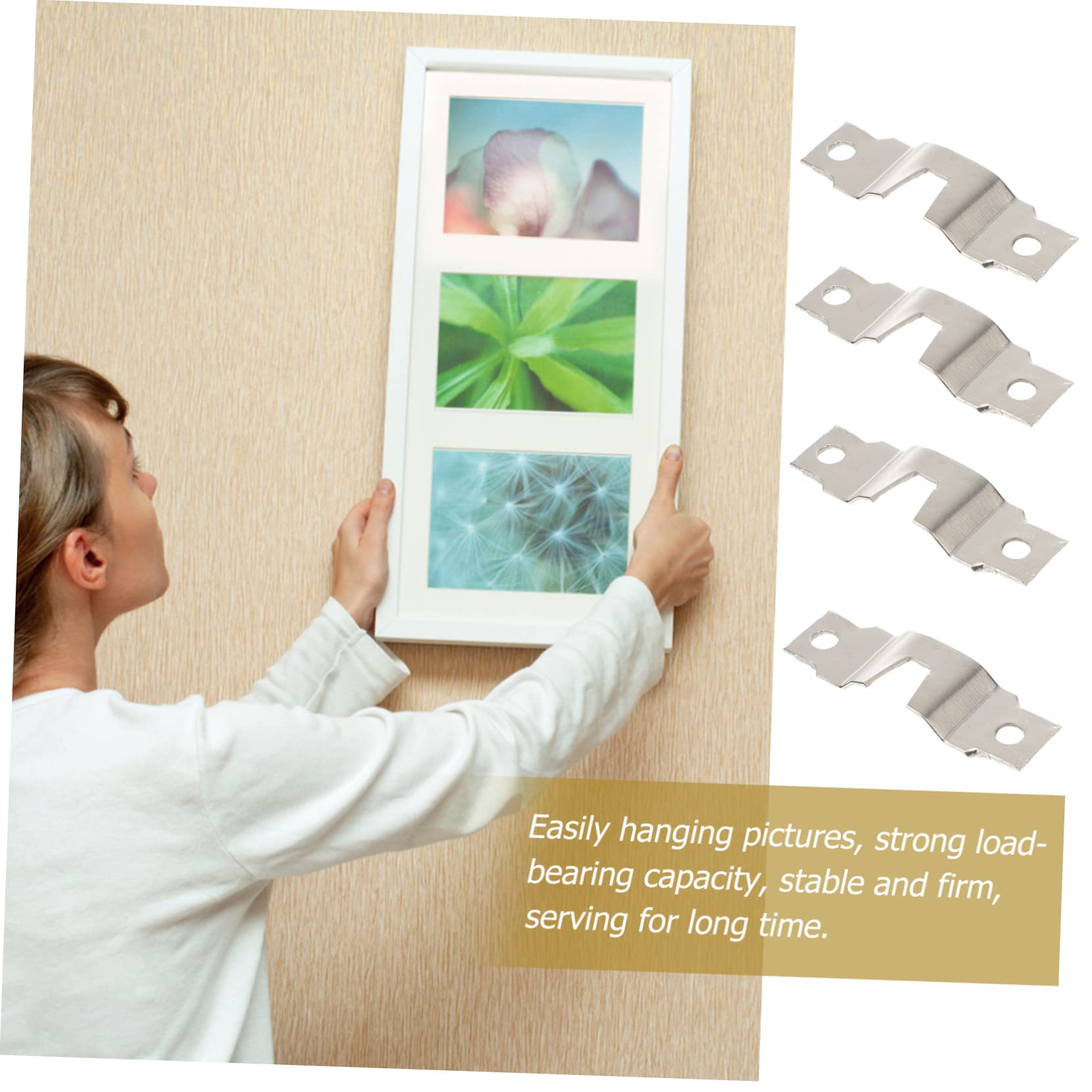 jojofuny 10 Juegos De Colgadores Para Marcos De Fotos Ganchos De Doble Agujero Tornillos En Forma De D Para Decoración De Pared De Fotos Para El Hogar Y La Oficina 50 Unidades X 10