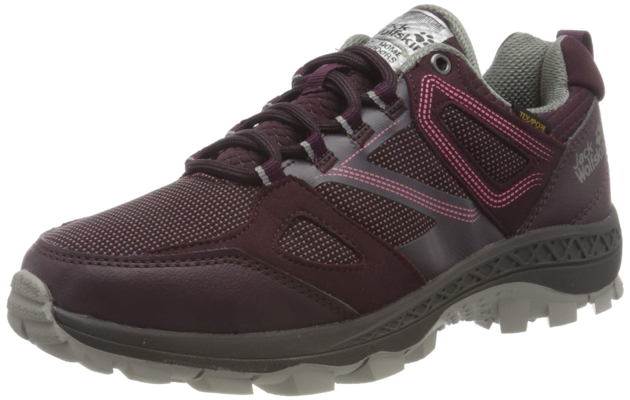 Jack Wolfskin Women's Downhill Texapore Low W Hiking Boot, Burgundy/Pink, 10.5