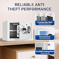 Vista 5 de BlackSmith Biometric Safe 1.0 Cub Digital Home Security Safe with LCD Display Dual Alarm System Mute Mode Quick Access Fingerprint Recognition Lock