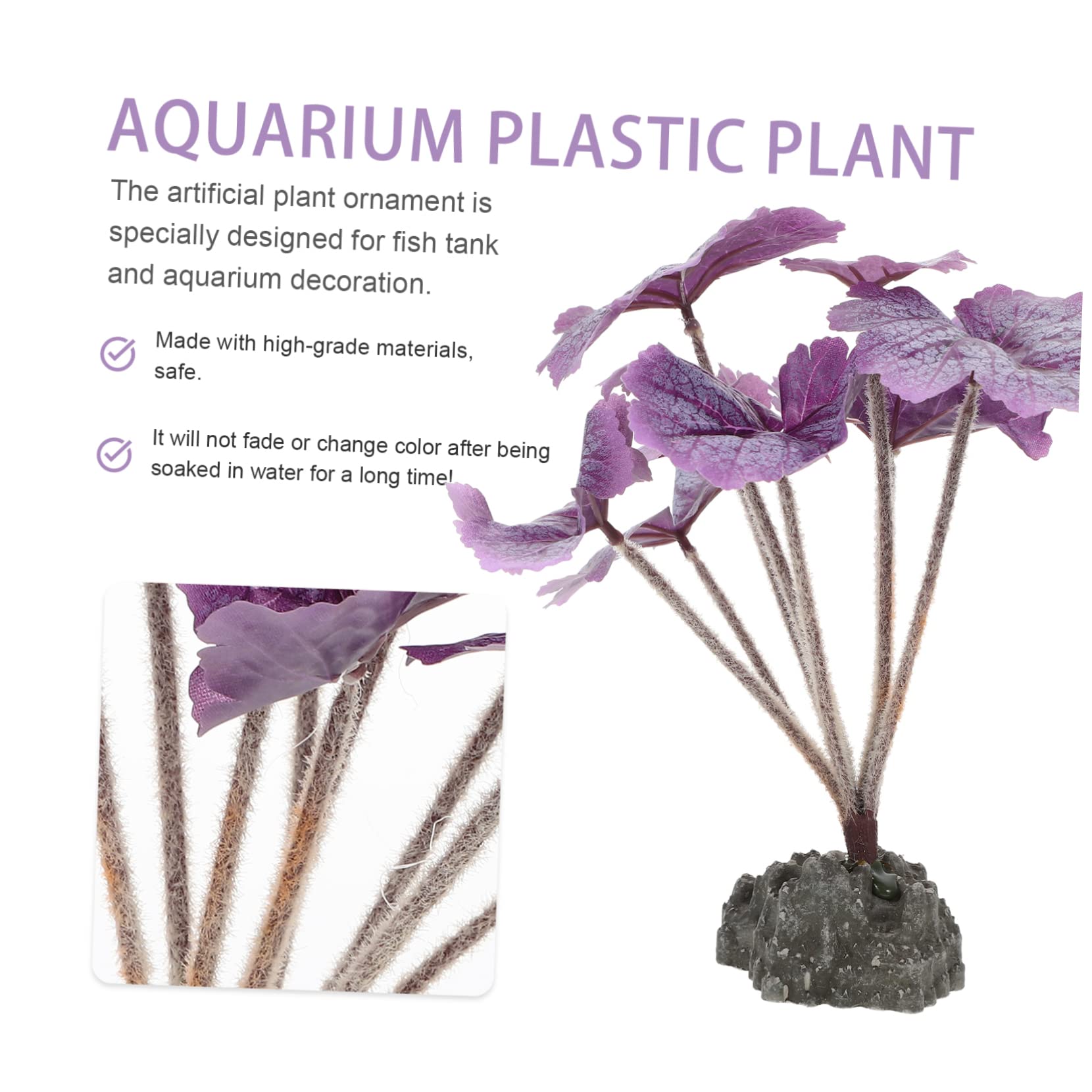SUPVOX 3 Pezzi Piante Artificiale per Aspetto Naturale Decorazione per Realizzate Premium Sicure per Acquatici e Terrari