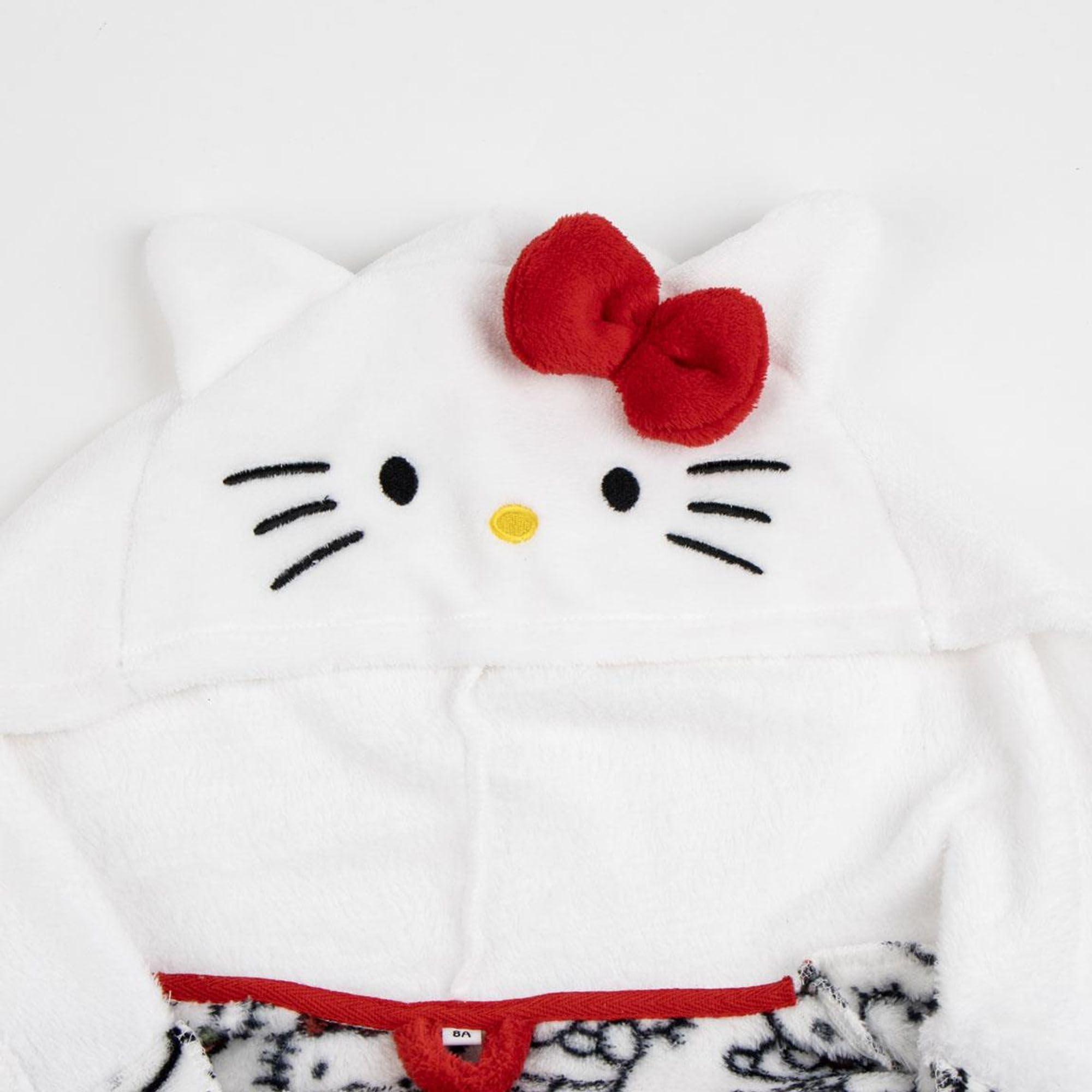 Batín Hello Kitty suave niños y niñas con capucha y cinturón – Bata casa Hello Kitty calentita y cómoda con tejido tipo polar y diseño oficial