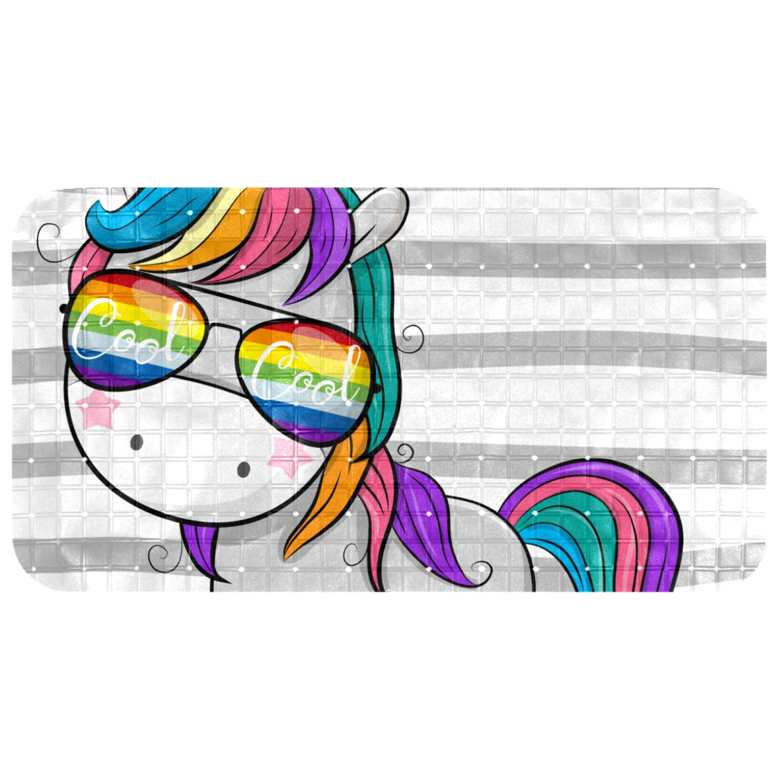 Tapis de salle de bain antidérapant à ventouses licorne 37x68