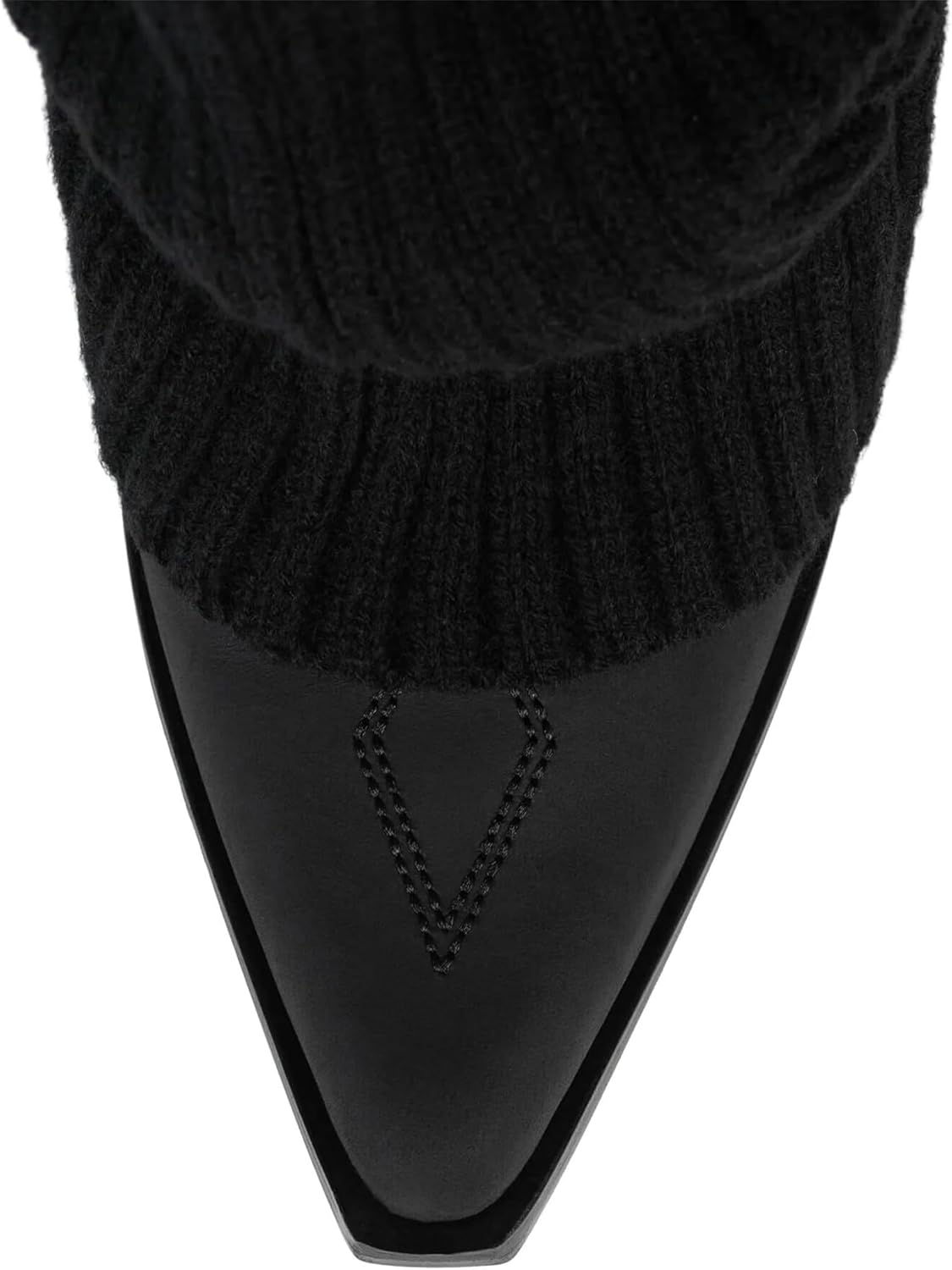 Knitted Cowboy Boots for Women Fold Over Short Cowgirl Boot Slouch Western Mid Calf Booties Pull On Chunky Heels Country Concert Trendy Dressy Shoes