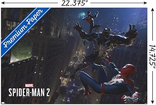 Miniatura 3 de Trends International Marvel's Spider-Man 2 - Póster de pared de lucha con veneno, 14.72 x 22.37 pulgadas, versión premium sin marco