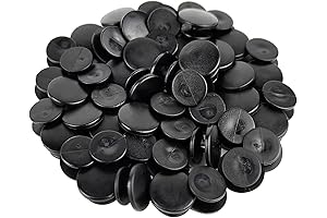 50PCS Black Buckle Plastic Buttons for PVC Charms
