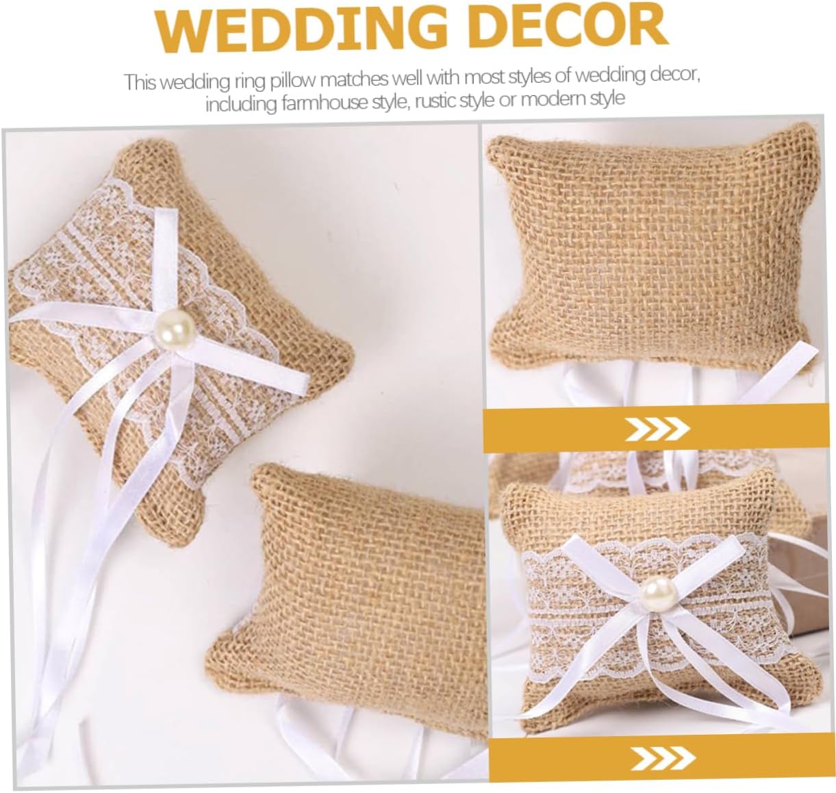 Pearl Ring Bearer Pillow Wedding Ring Pillow Holder Decorative Pillow for Wedding Party Dec