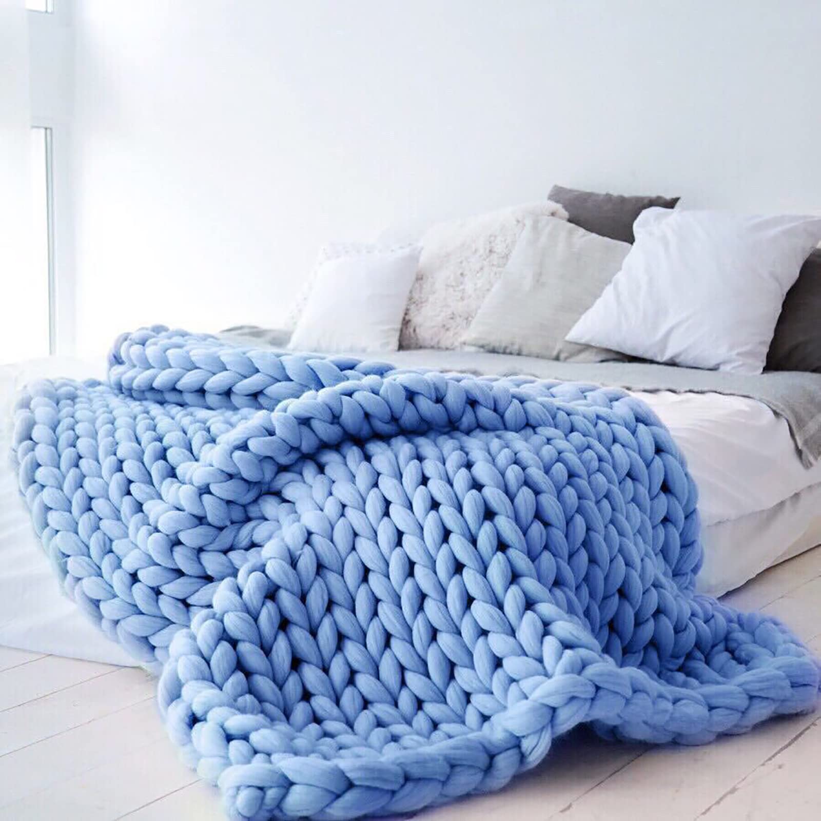 Casaphoria Coperta Ponderata In Maglia Grossa 127x152 Cm - Morbida Ciniglia Per Divano E Letto, Regalo Di Lusso - Blu Navy