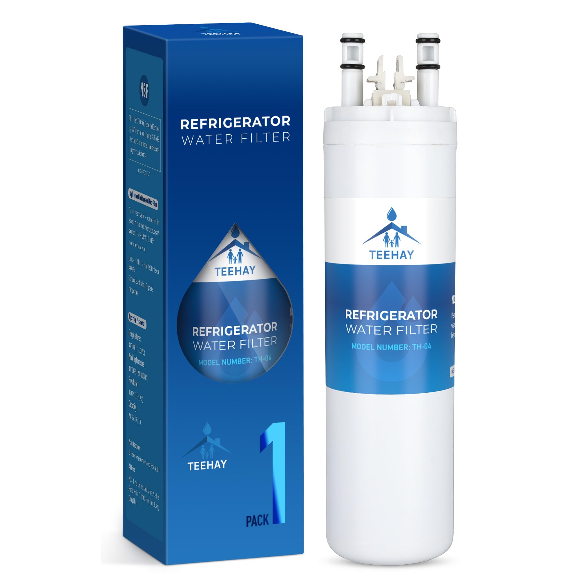TEEHAY WF3CB Refrigerator Water Filter, Compatible with Frigidaire PureSource3, 242086201, PS3412266, Frigidaire FFSS2625TS, FFHS2611LB, FFHS2611PF, FFSS2615TS, LFSS2612TP, FGUS2642LF, 1 Pack | Fridge.com