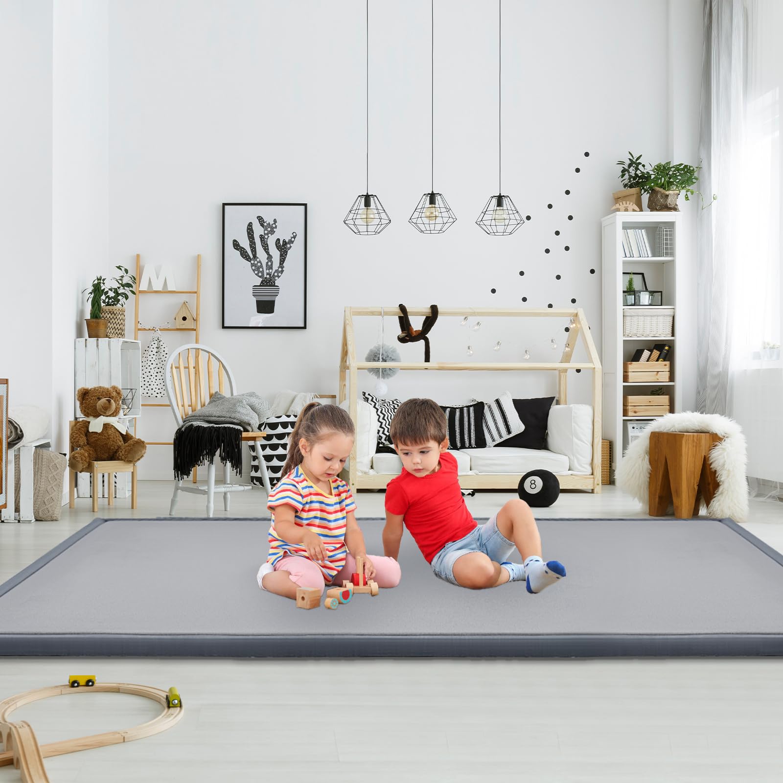 Spielmatte Baby 150x200cm XL | Wolkenweiche Krabbelmatte mit Memory Schaum 3,5cm | Rutschfester Kinderteppich | Baby Krabbeldecke & Tatami Matte fürs Kinderzimmer