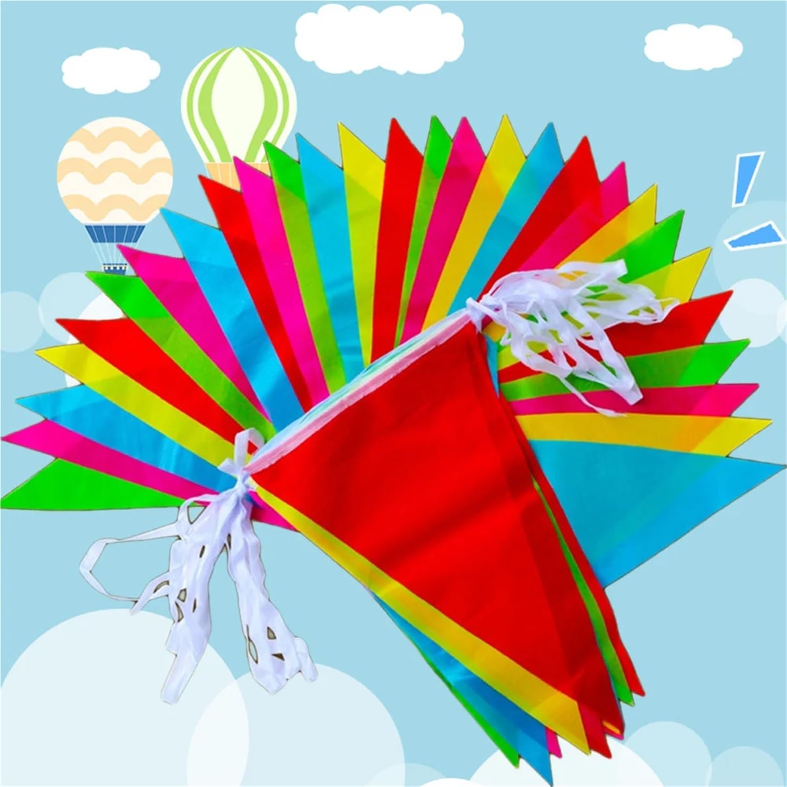 Banderín Bunting 5 banderines Multicolores de 80 m con diseño de Feliz cumpleaños, Guirnalda Colgante. para Jardín Cumpleaños Boda