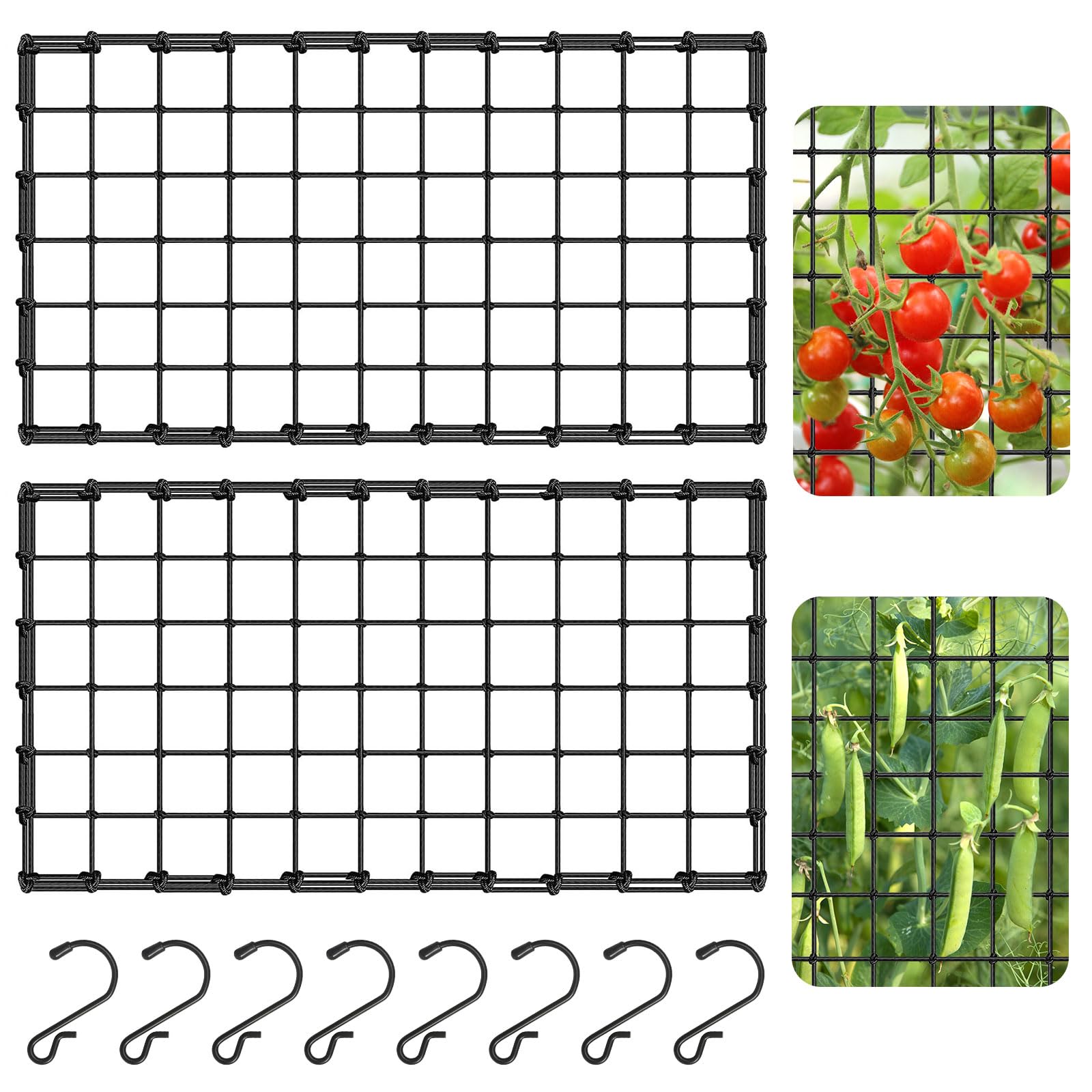 Lot De 3 Filets De Tente De Culture 60x120 Cm - Avec 18 Crochets, Souple Pour Plantes Grimpantes