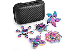 R188 5 Pack Metal Fidget Spinners for Stress Relief