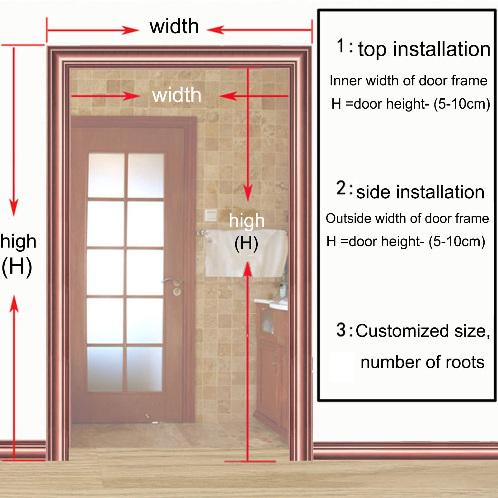 Tenda con perline in legno e bambù, perline da appendere per porta, tenda a mosca estiva a pannello, divisorio per finestra, corridoio, ingresso