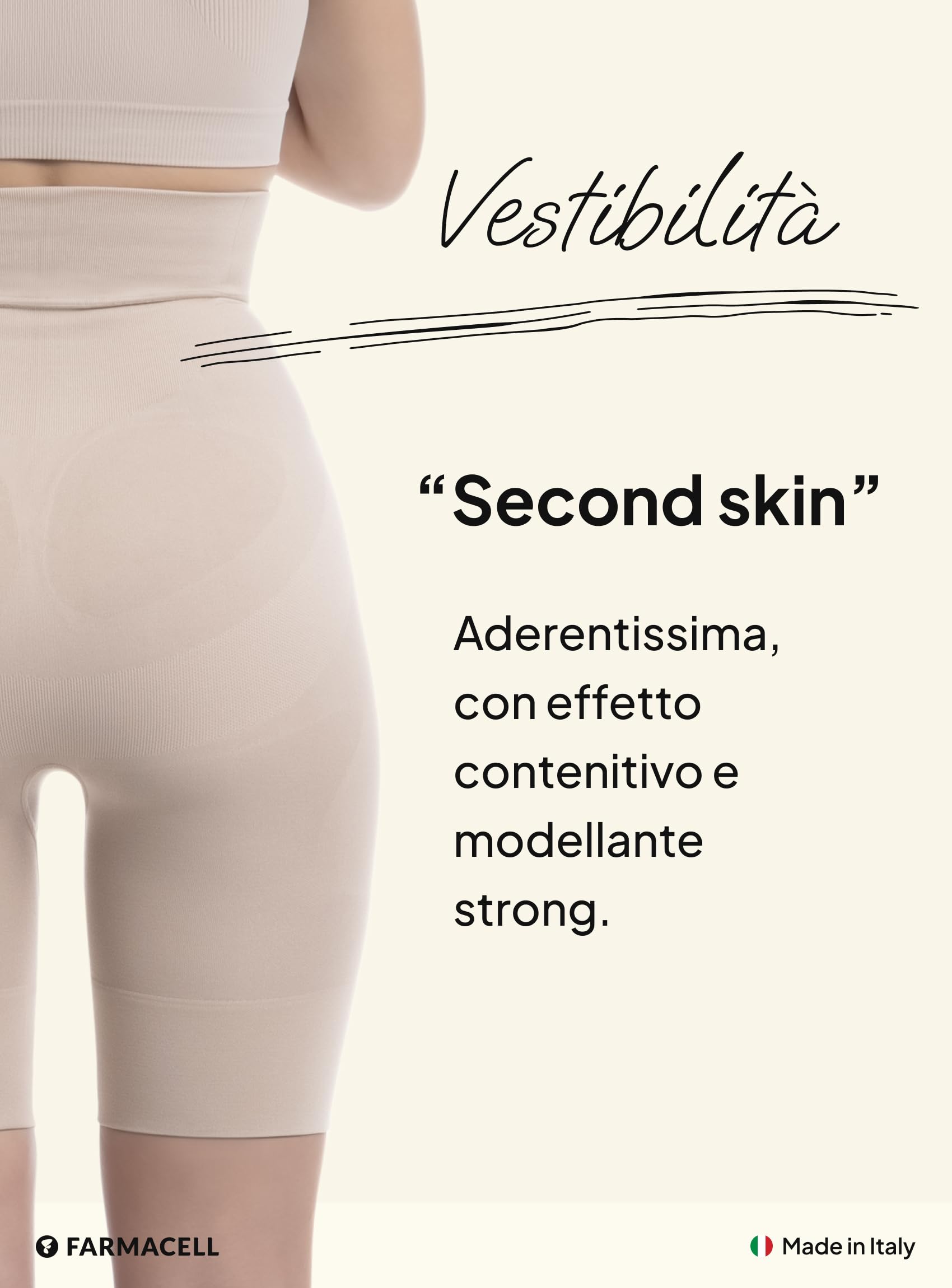 FarmaCell Guaina Contenitiva Donna, Intimo Modellante Pancia Piatta, Push-Up Glutei, Made in Italy, 603