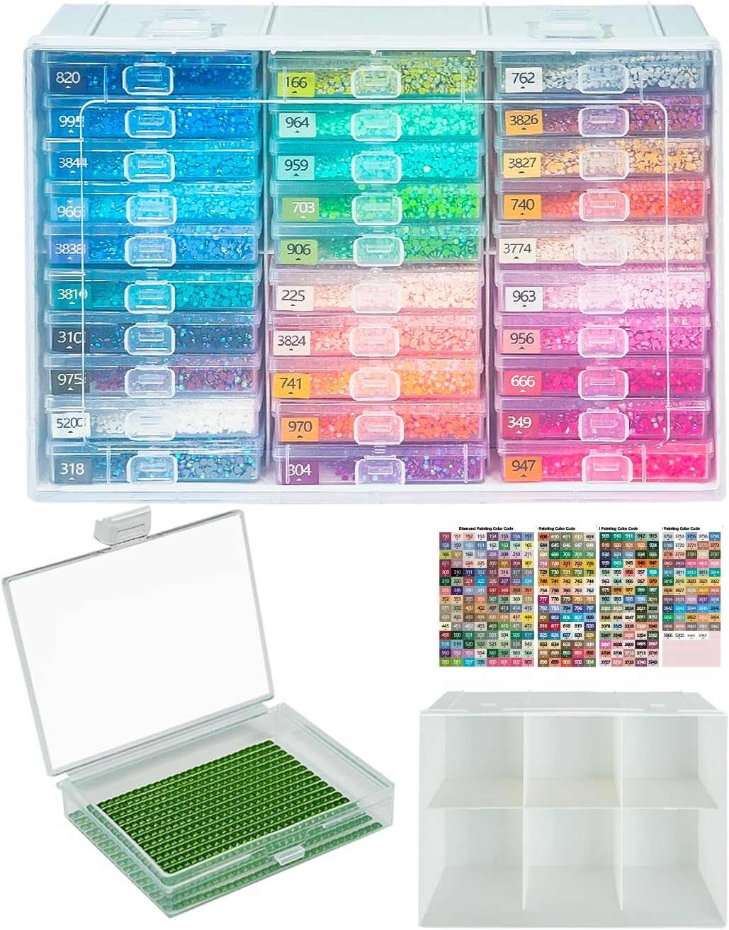 YBUTVY Diamond Art Trays with Lids, 30PCS Diamond Painting Trays with Lids ＆ Diamond Painting Storage, Diamond Painting Accessories for Diamond Art Beads (1 Pack)