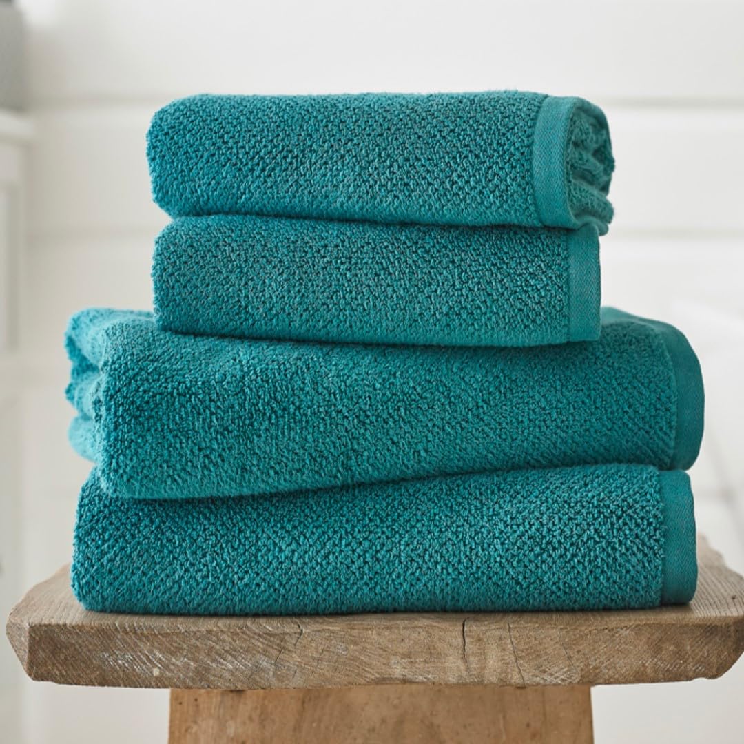 Deyongs Unisex Turquoise Romeo Luxury Textured Quik Dri 100% Cotton Towels In