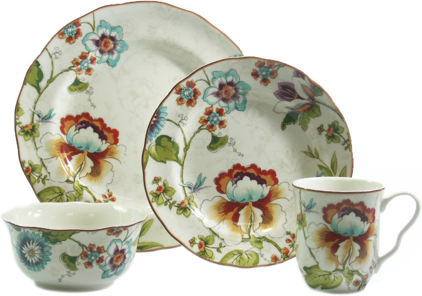 222 5th Bella Vista 16-Piece Round Dinnerware Set, Service for 4