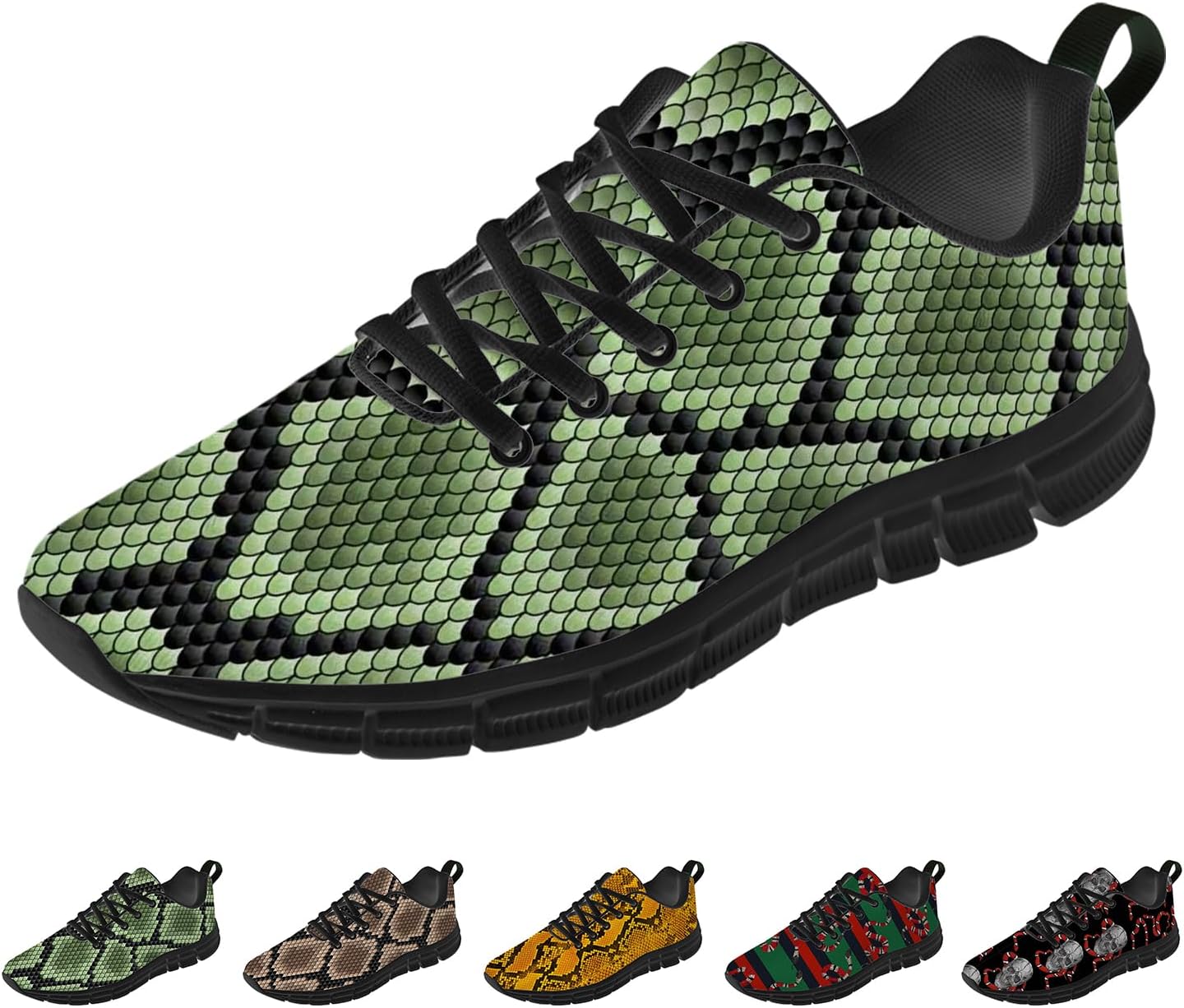 Snake Print Shoes for Women Men Running Shoes Animal Print Sneakers Gifts for Woman Man