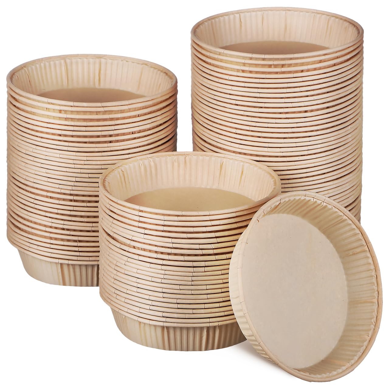 100 Pcs Mini Tart Pans for Baking, 4 Inch Round Paper Baking Molds, Non-Stick Parchment Cups for Tarts, Pies, Quiches, Desserts, Ideal Home, Parties, and Celebrations
