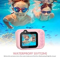 Mafiti Vízálló Digitális Fényképezőgép 48MP 1080P Full HD - 3m Vízmélységig, 10x Zoom, Rózsaszín, Búvárkodáshoz, Úszáshoz, Selfie-hez, 32GB  3
