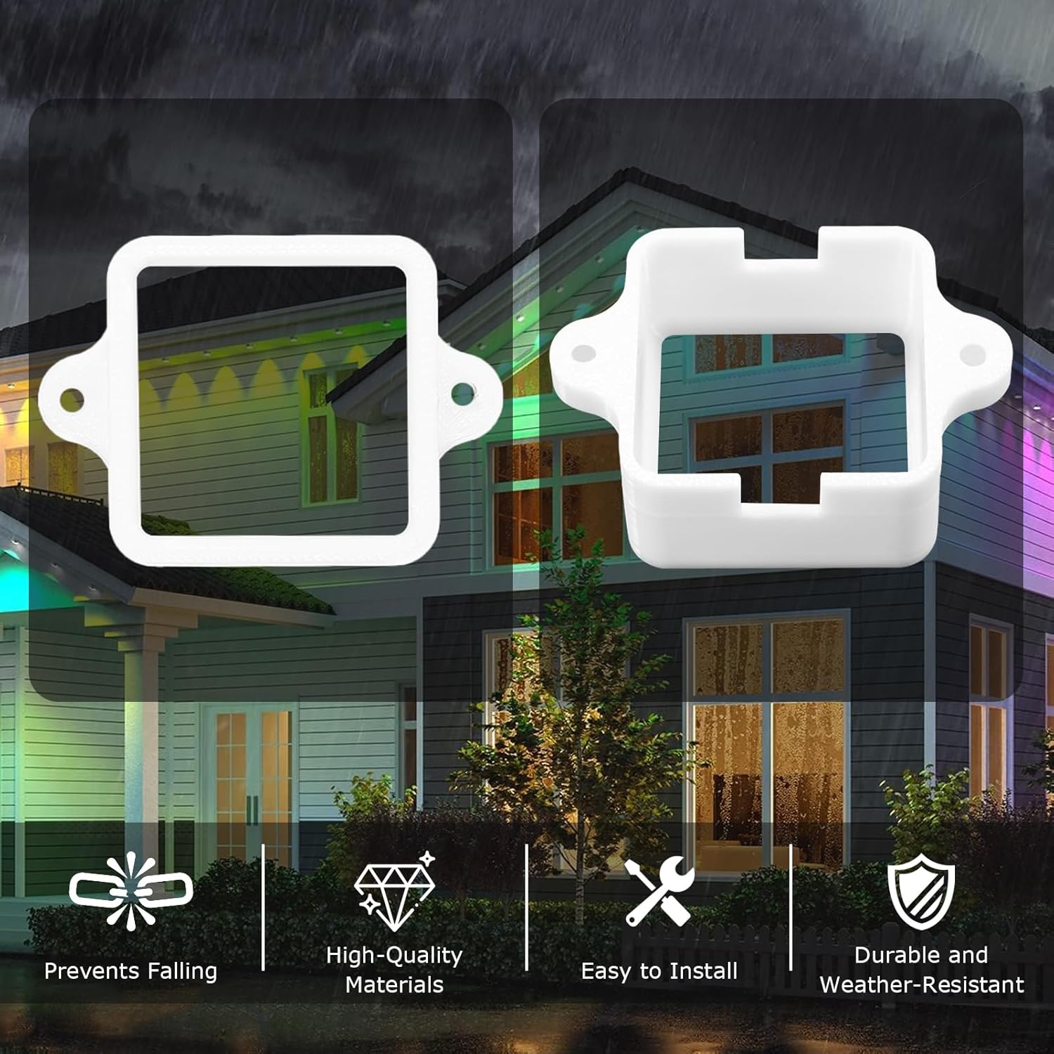 Light Clips for Govee Outdoor Lights H805, Mounting Brackets for Govee (Non-Pro Version H705) Outdoor LED Lights, Install Firmly, Replace 3M Glue, for Govee Permanent Outdoor (72, Light Clips) - Image 4