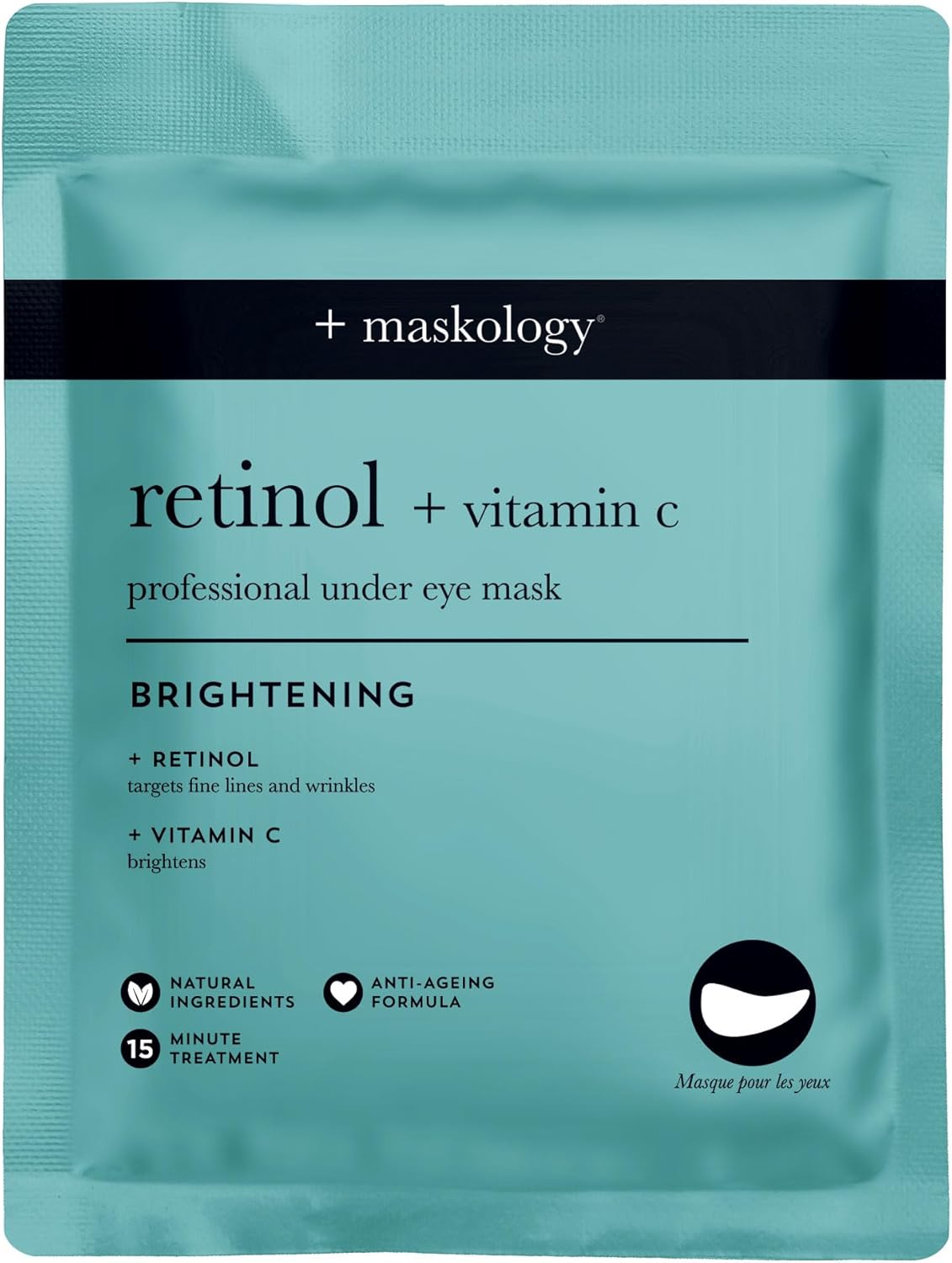MASKOLOGY RETINOL + VITAMIN C Professional Under Eye Mask 3 Applications | Under Eye Masks For Skin Hydration | Eye Patches Skincare | Retinol Eye Patches