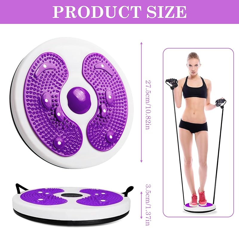 JJQHYC Waist Twist Disc lila derékcsavaró egyensúlyozó tábla lábmasszírozóval
