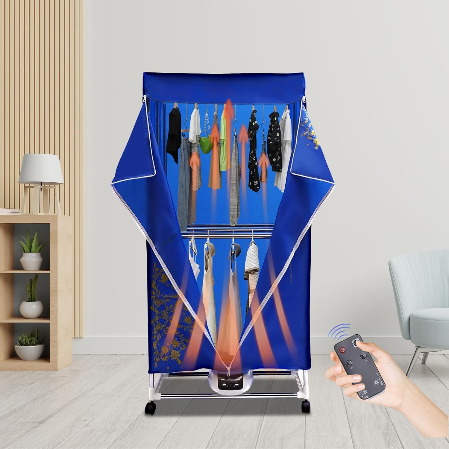 Portable Clothes Dryer for Apartments Travel Laundry, 110v Portable Dryer Machine with Timing Function, Mini Compact Foldable Fast Electric Dryer Machine for Laundry, Travel, Apartment, 1500W