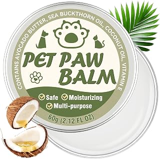 Dog Paw Balm & Nose Balm, Lick-Safe & Moisturizing | All-Natural Moisturizer & Soother for Dry | Deep Repair for Dry, Cracked Paws | Horse Hoof and Joint Care Friendly(Medium Size 2oz)