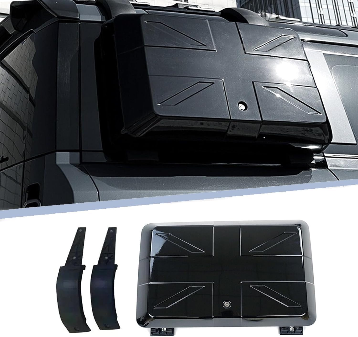 Exterior Side Mounted Gear Toolbox Storage Box Carrier with Lock Fits for Land Rover Defender 90 110 130 2D 4D 5D 2020 2021 2022 2023 2024 2025 (Glossy Black)