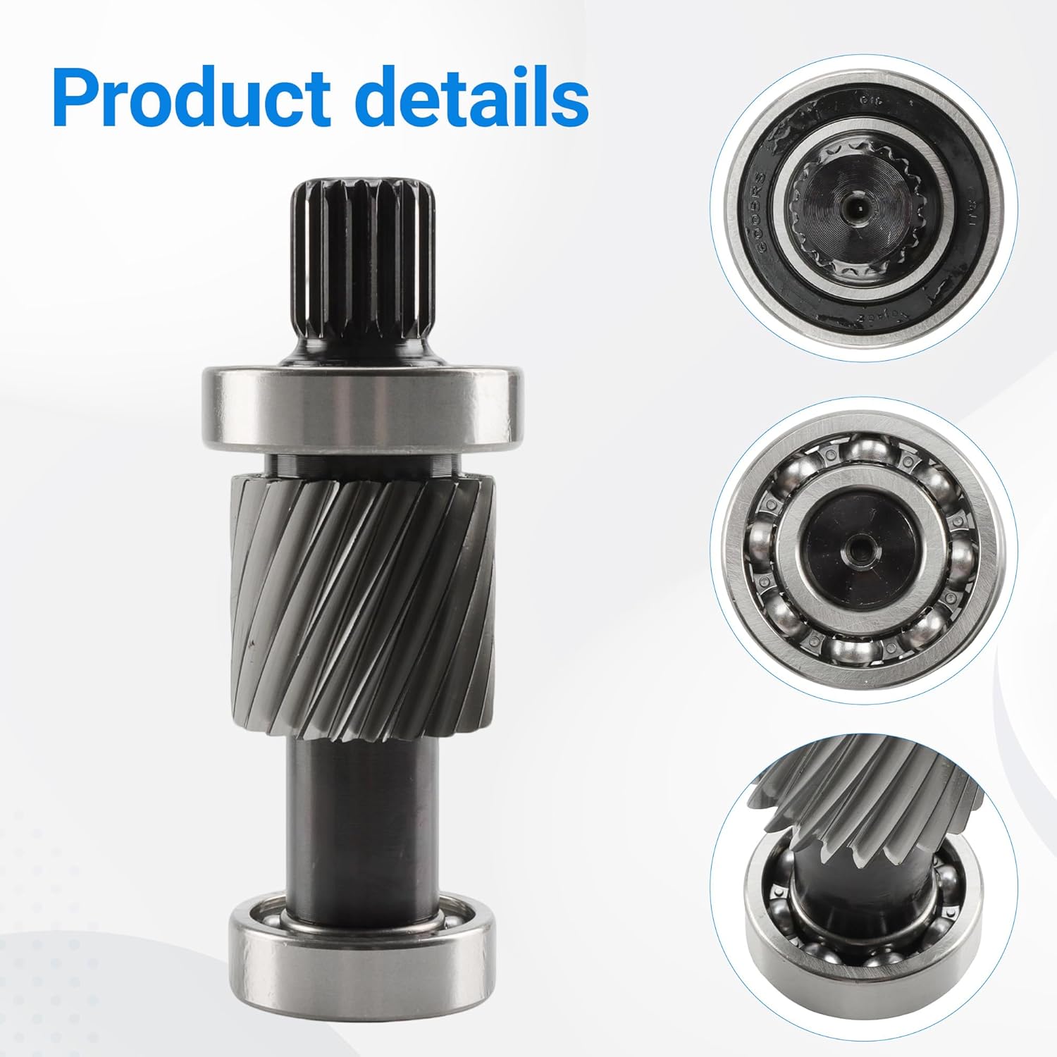 21 Teeth 19 Spline Input Shaft with Bearing Kit for Electric EZGO 1994 up TXT & Medalist, for 1988-1994 Marathon Golf Cart, Rear Differential End Hub Rebuild Kit # 26926-G01 28095-G01 26926G01