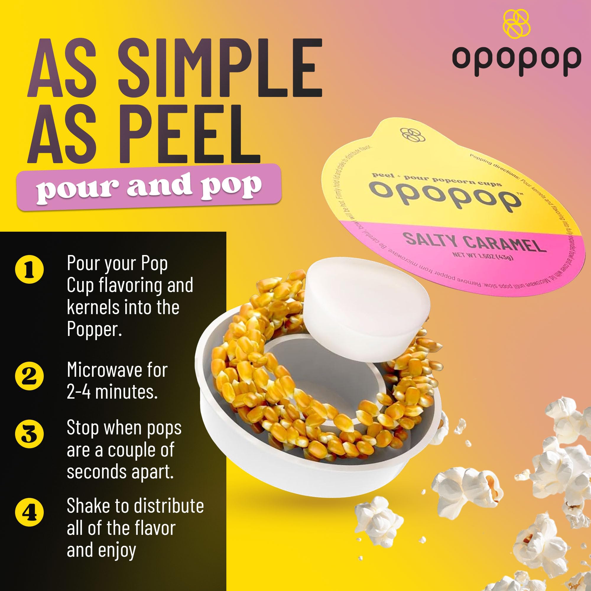 Opopop Palomitas de maíz para microondas, paquete variado de 12 palomitas de maíz gourmet, palomitas de maíz plegables de silicona, máquina de palomitas de maíz, porción sin gluten, sin BPA y apta