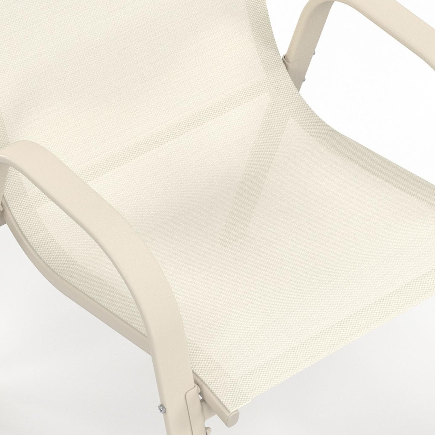 IDMarket - Juego de 6 sillas apilables de jardín LYMA de metal y textileno en color beige