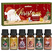ARVIDSSON Christmas Fragrance Oil Set, Winter Essential Oils for Diffuser, Candle Making - Christmas Spirit, Gingerbread, Apple Cinnamon, Candy Cane, Mistletoe, Holiday Diffuser Oils Gift Set
