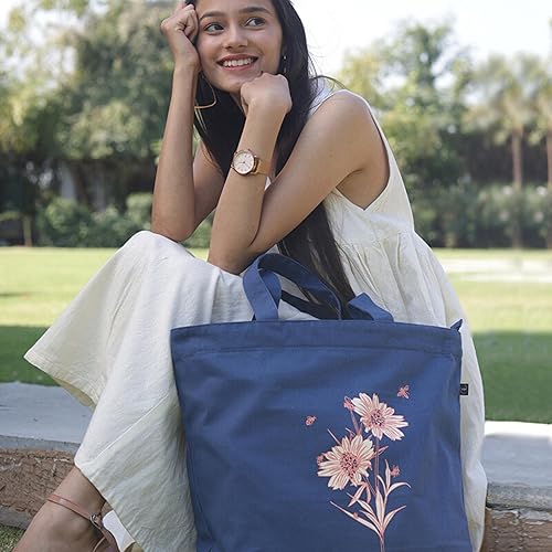 Miniatura 6 de Ecoright Bolsa de lona estética para mujer, bolsa grande con cremallera y bolsillo, bolsa de mano para mujer, para yoga, trabajo, playa