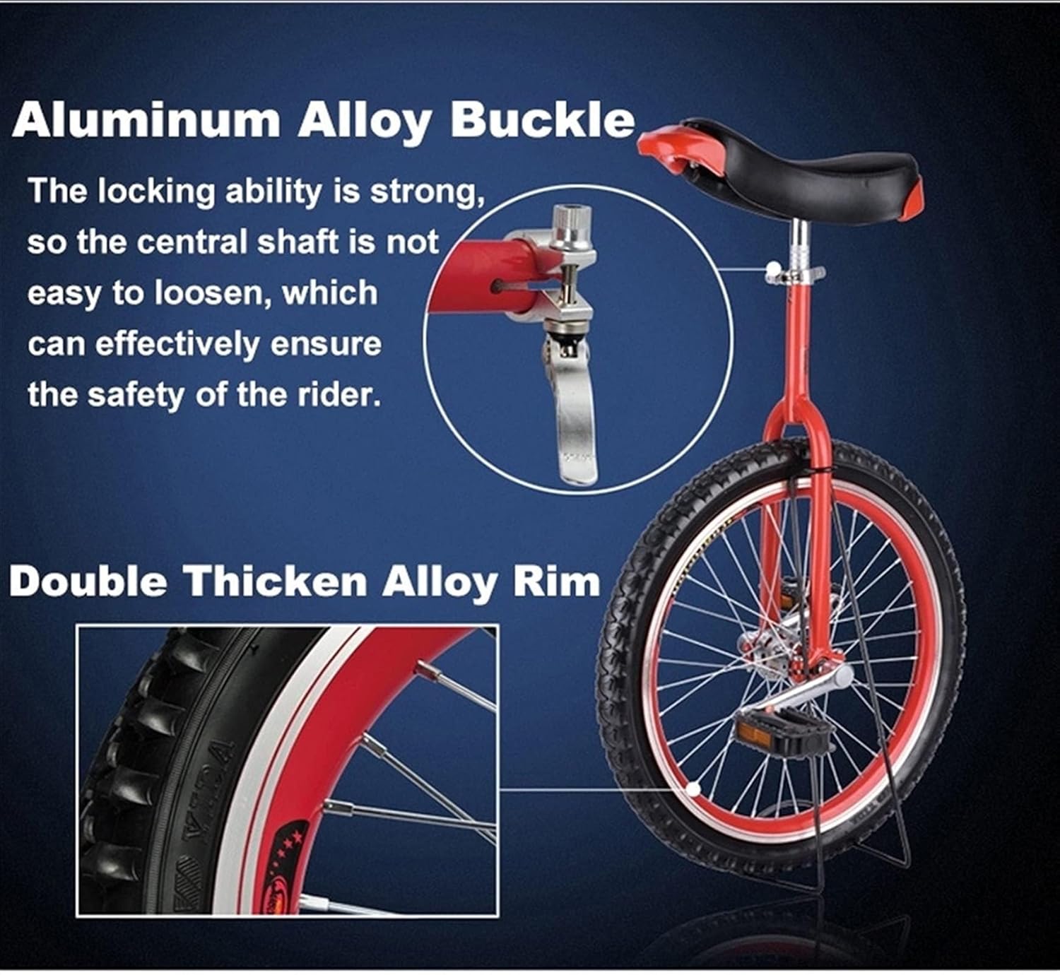 Wheel Unicycles 20"(51cm) Wheel Unicycle For Adult , Aluminum Alloy Rim And Steel Frame , Adjustable Seat Height ，Single Wheel Fitness Scooter Acrobatic Car With Parking Rack， Loads 150kg(Yellow)
