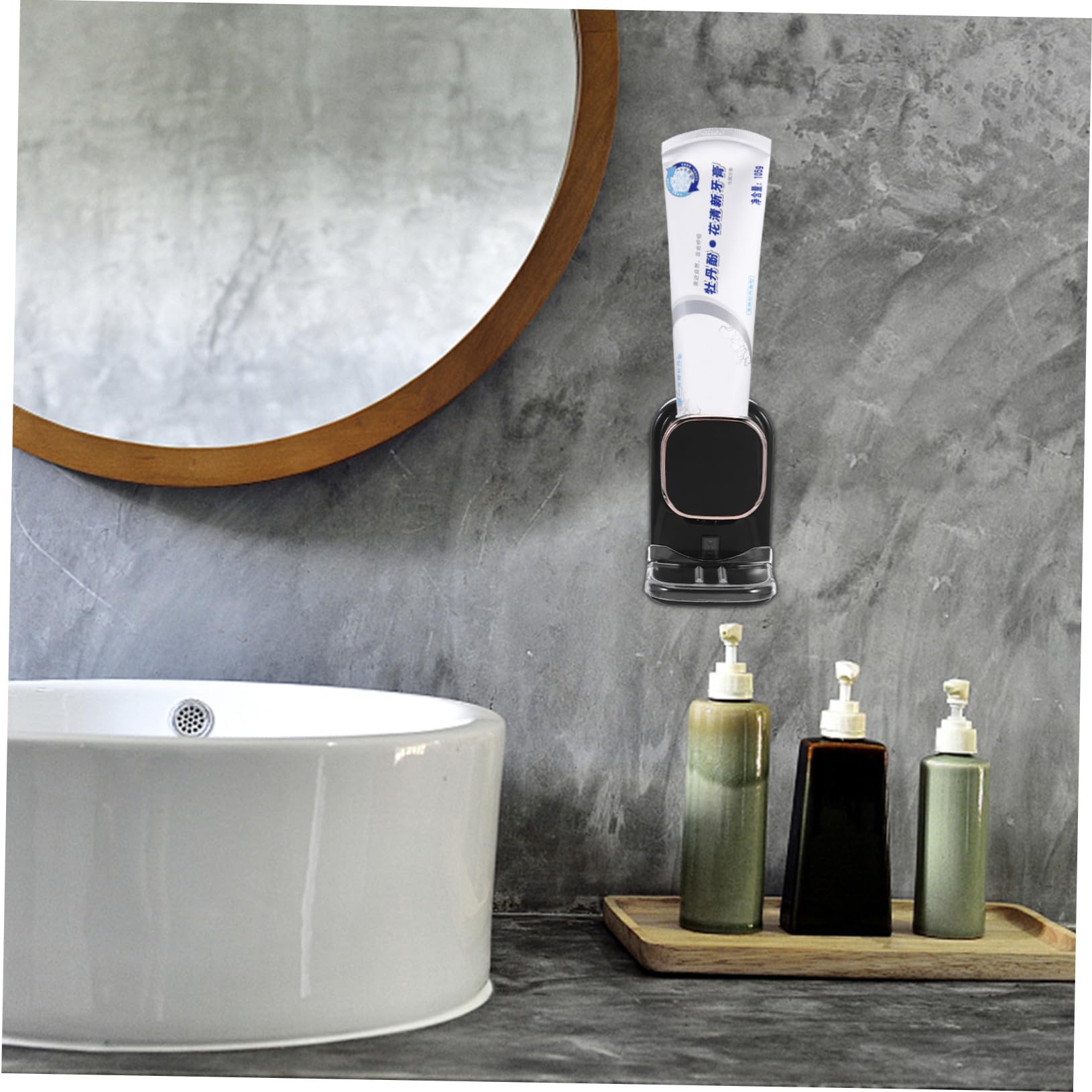 Yardwe Dispenser Automatico di Dentifricio Elettrico a Muro Sensore per Applicazione Manuale, Nero
