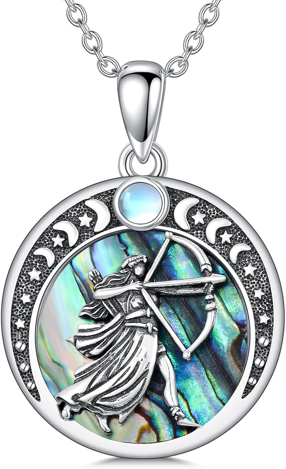 Artemis Necklace 925 Sterling Silver Artemis Goddess Pendant Necklace Artemis Jewelry Greek Mythology Gifts for Women