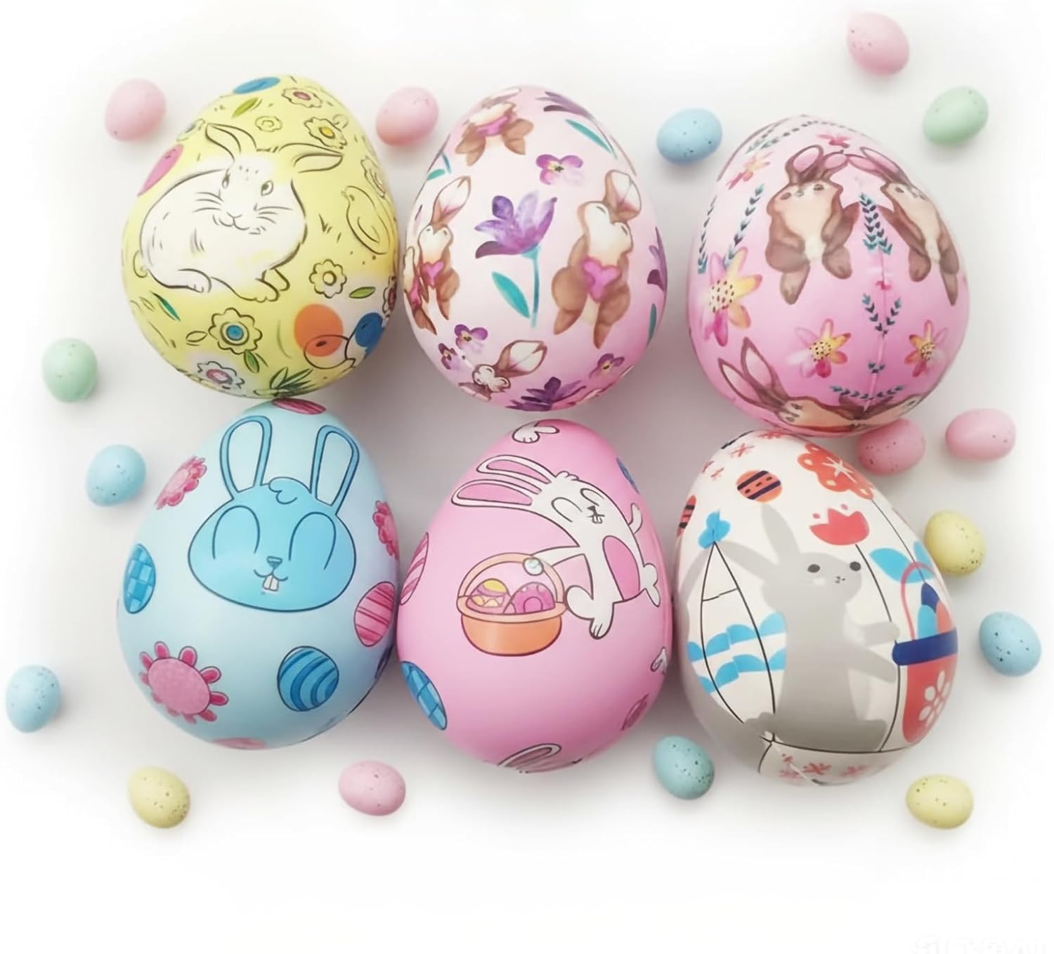 6Pcs Rabbit Pattern Easter Egg Squeeze Toys - Perfect for Easter Egg Hunting, Garden Outdoor Decor, Party Ornament & Kids Birthday Gift